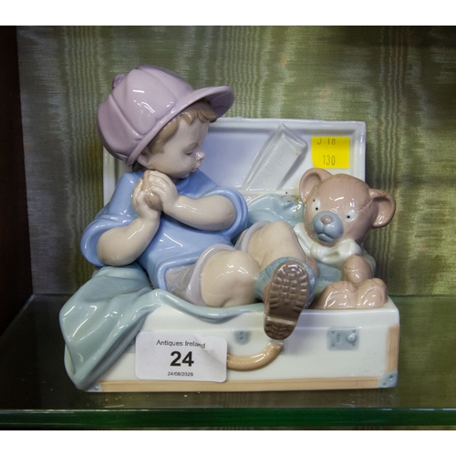 24 - LLADRO FIGURE OF CHILD MY FAVOURITE PLACE WITH BOX