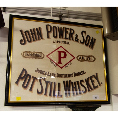 41 - JOHN POWER & SON WHISKEY PRINT 55 X 48H CM