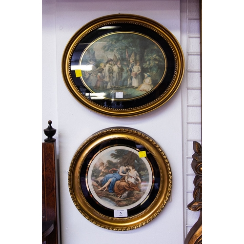 5 - 2 MEZZOTINTS IN GILT FRAMES