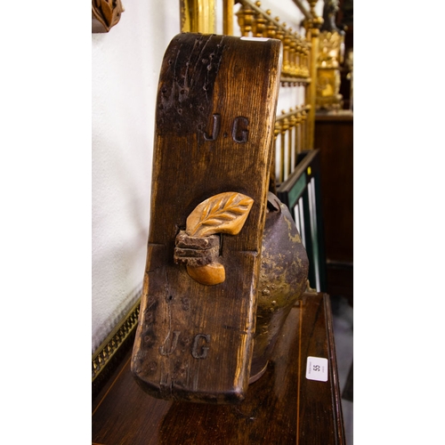 56 - ANTIQUE SHEEP / GOAT BELL 32H CM HIGH