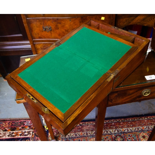 11 - ANTIQUE MAHOGANY BRASS BOUND WRITING SLOPE. 30 X 23 X 14