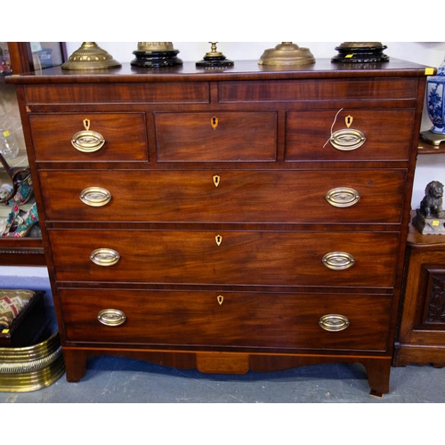 22 - VICTORIAN 3 OVER 3 DRAWER CHEST WITH 2 SECRET DRAWERS 123 X 52 X 111H CM