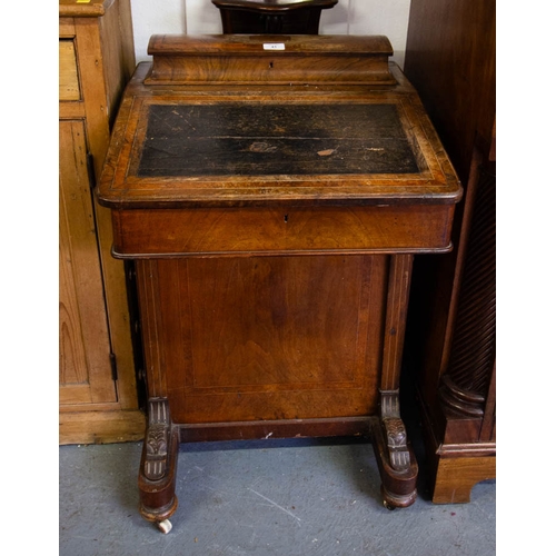 41 - EDWARDIAN INLAID MAHOGANY DAVENPORT AF
