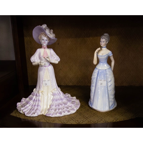 59 - 6 COALPORT FIGURES OF LADIES