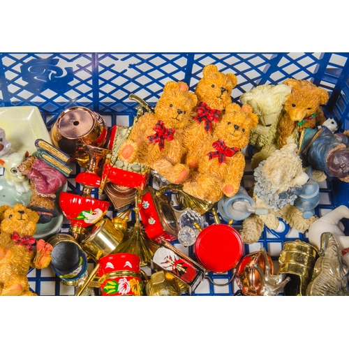 251 - Various collectables, including wade whimsies, small collectable metal ware, teddy bears etc.