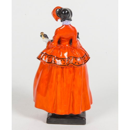 325 - A Royal Doulton sketch girl figurine, designed as the toy seller, depicting a girl in a red dress, n... 