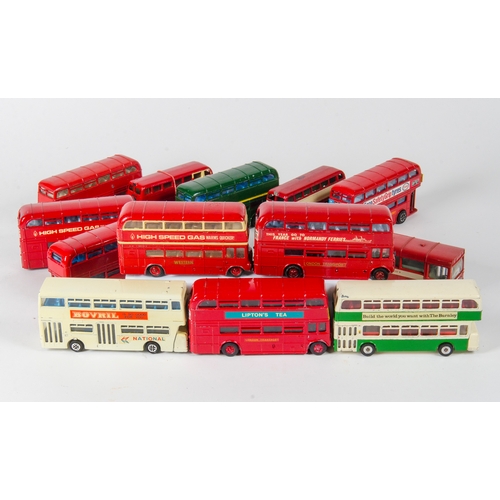 766 - 14 x Dinky buses inc: 3 x 29c's, 2 x Atlantean's, 8 x Routmaster Buses and 1 single decker Bus, All ... 