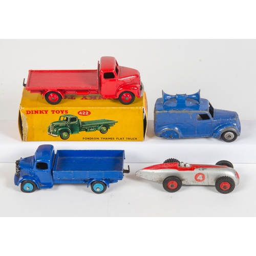 778 - 4 x Dinky inc: 412 - Austin Lorry, 422 - Fordson Thames Flat Truck Red in Original Box, 34c - Loudsp... 