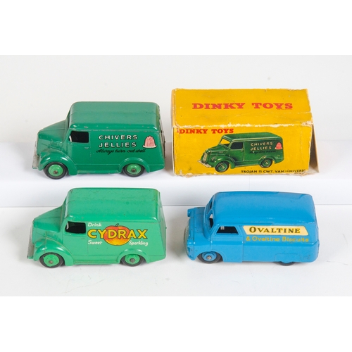 781 - 3 x Dinky inc: 452 - Trojan Van (Chivers) in Good Condition with Fair Box, 454 - Trojan Van (Cydrax)... 