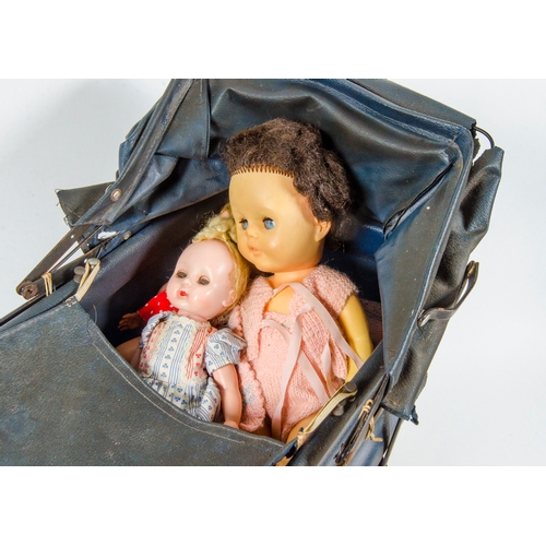 797 - Triang 1950's Children's Pushchair with 2 Dolls in Excellent Condition. Nice Original Push Chair.