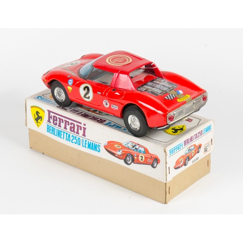 871 - This is a Scarce Asahi Ferrari Berlinetta 250 Le Mans finished in Red with Racing Decals, Battery Op... 