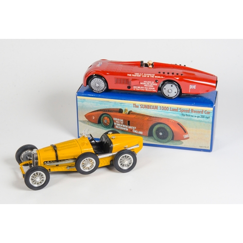 909 - Schylling Sunbeam Record Car + Burago Bugatti. Sunbeam Record Car in Mint Condition with Near Mint O... 