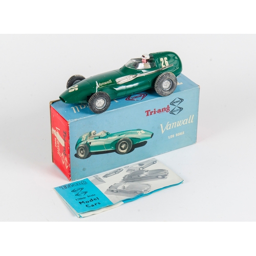 919 - Scarce Triang Minic Vanwall Racing Car with driver. The model is 1/20th scale and is finished in Gre... 