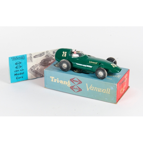 919 - Scarce Triang Minic Vanwall Racing Car with driver. The model is 1/20th scale and is finished in Gre... 