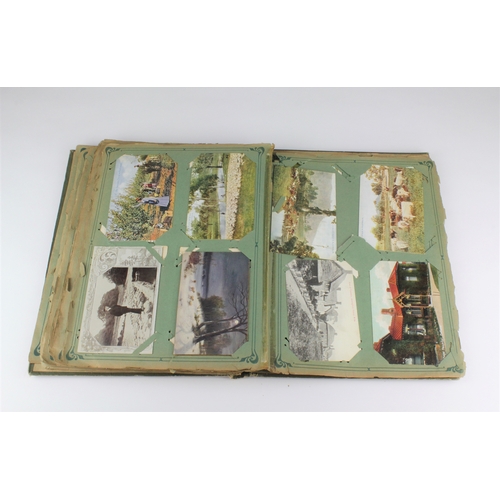 651 - A post card album, containing a selection of post cards, including wood/milne rubber heel pads, Fran... 