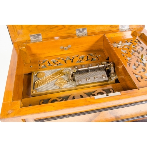 50 - A late 19th century polyphon disc music box, walnut cased, named the 