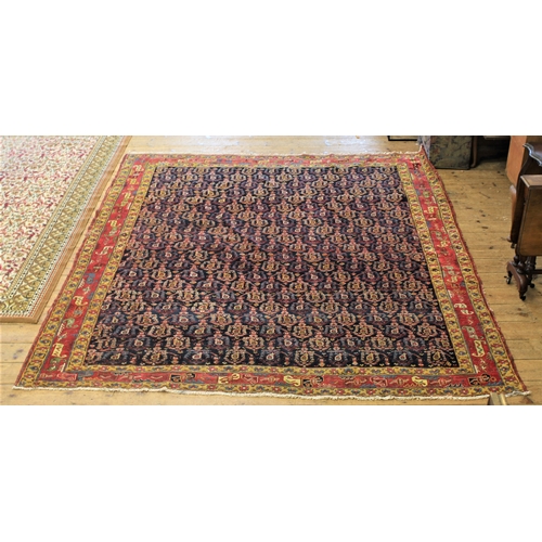 371 - An Antique Persian design allover floral and bordered yellow, pink and blue rug, circa 1890. Measuri... 