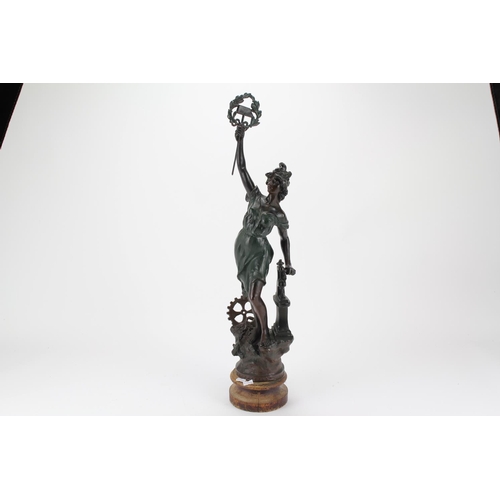 668 - A late 19th century French spelter study of Industry