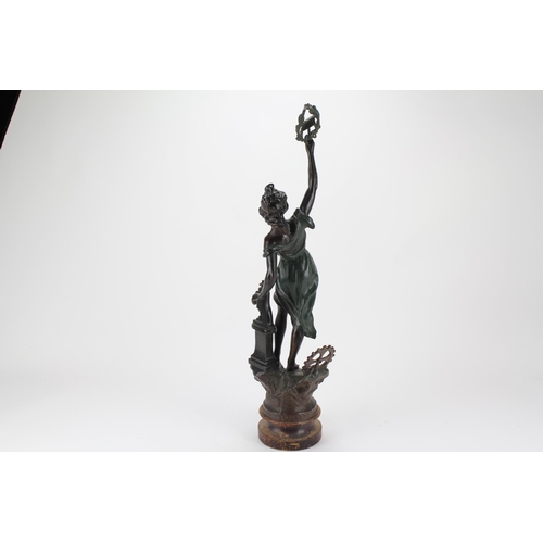 668 - A late 19th century French spelter study of Industry