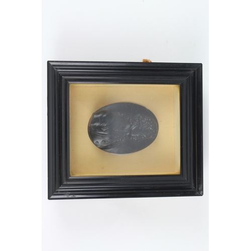 571 - An interesting Wedgewood Design Black Basalt Cameo Plaque of 