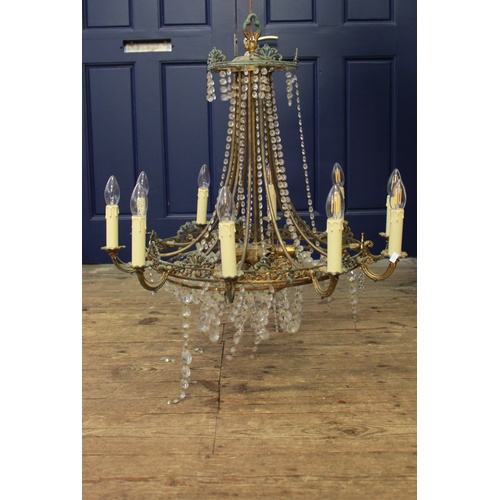 675 - A late 19th century design ceiling fitting, fitted with candle sconces.