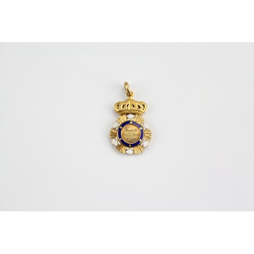 636 - Part of a collection of European orders and decorations, a gold and enamelled order of Christ and Sa... 