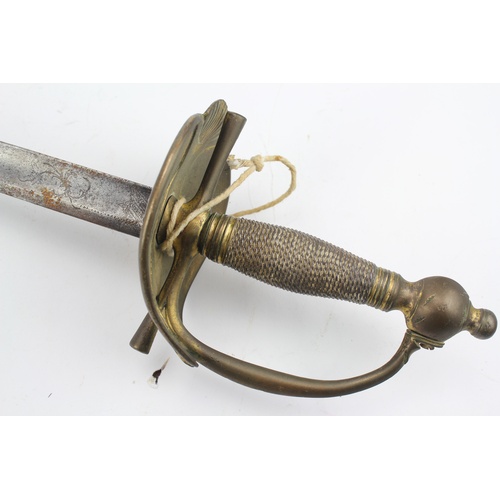 655 - George V dress sword, with wire work handle, and shell guard.