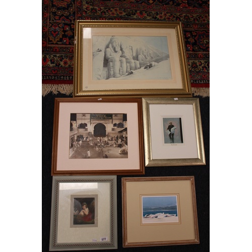 577 - David Roberts print, and other various prints.