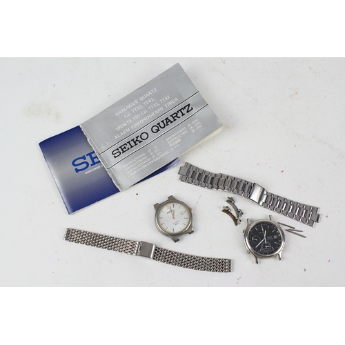 89 - 2 x Seiko Watches both with detached straps.