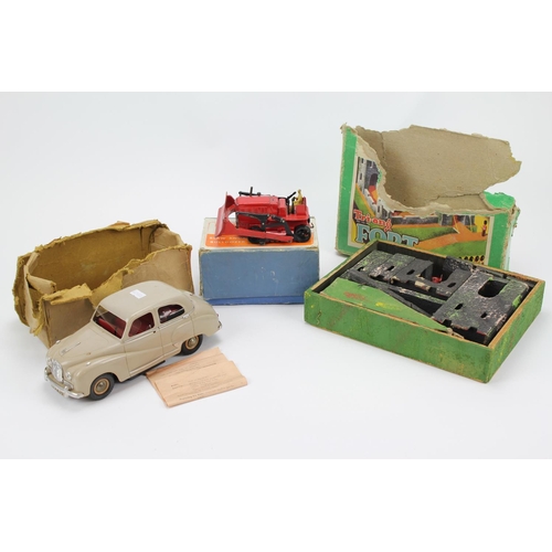 75 - 3 Toys to include: A Plastic Triang Austin Somerset in Part Box, a Boxed Dinky 561 Blaw Knox Bulldoz... 