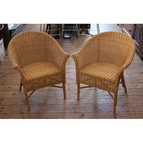 354 - A Pair of 20th Century Wickerwork Chairs.