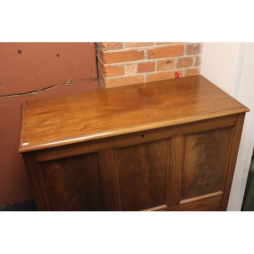 372 - A Mahogany panelled lift top coffer with large single drawer, Measuring 40 inches across x 36 inches... 