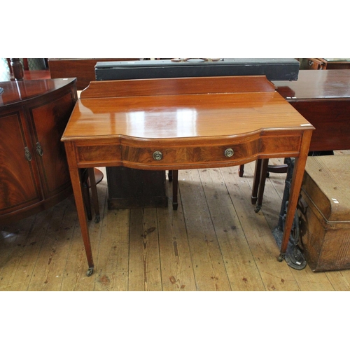 391 - A Regency Satinwood inlaid Design Single Drawer Table Resting on Square Legs. 105cm Wide x 55cm Dept... 