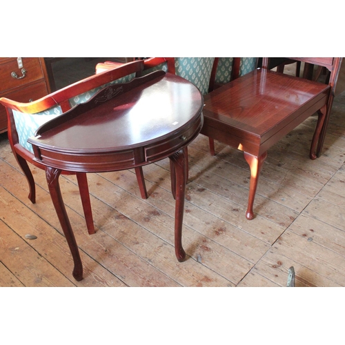 397 - A Hall Table with One Drawer Resting on 3 Legs Along with a Canteen Coffee Table Both Fronted.