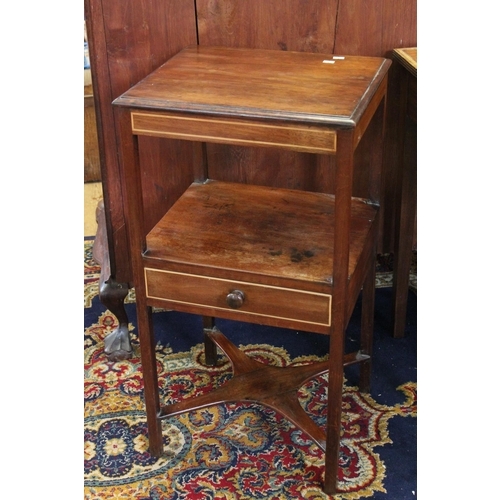 422 - A Victorian Mahogany Bedside Table Fitted with a Single Drawer and Resting on Square Legs. Measuring... 