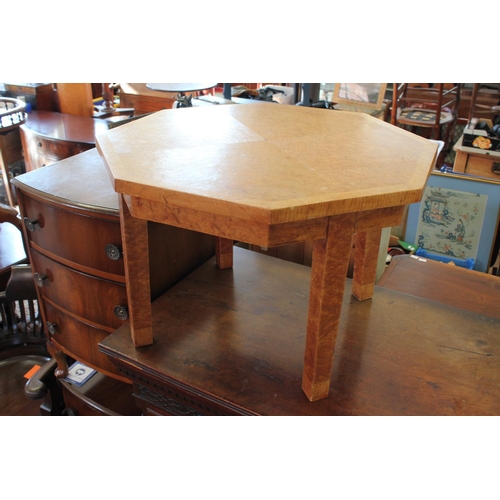 437 - A Light Wood 1970's Hexagonal Coffee Table.