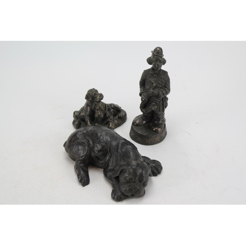 529 - A quantity of Resin Figures of Dogs, Children, Balloon Boy, a Figure a Young Girl with Baby designed... 