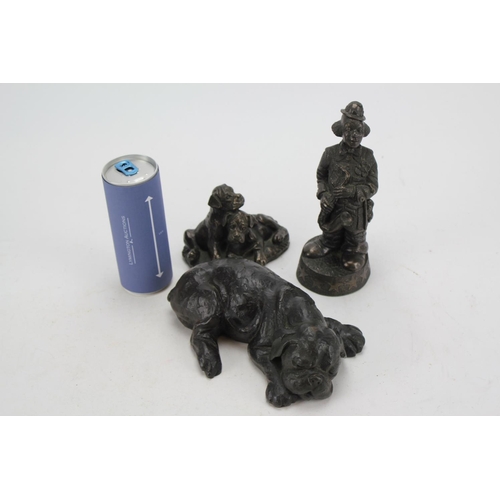 529 - A quantity of Resin Figures of Dogs, Children, Balloon Boy, a Figure a Young Girl with Baby designed... 