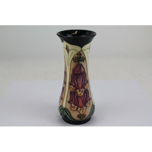 561 - A Modern Moorcroft Art Nouveau Design Flare Lipped Vase Decorated with Fox Gloves.