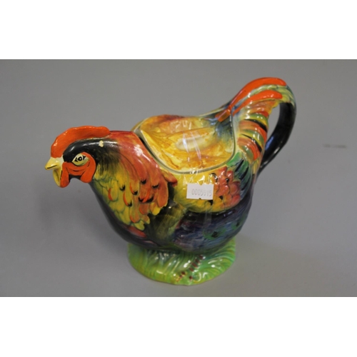 563 - A Rooster Tea Pot Decorated in Green, Brown and Blue, Registration No: 810175.