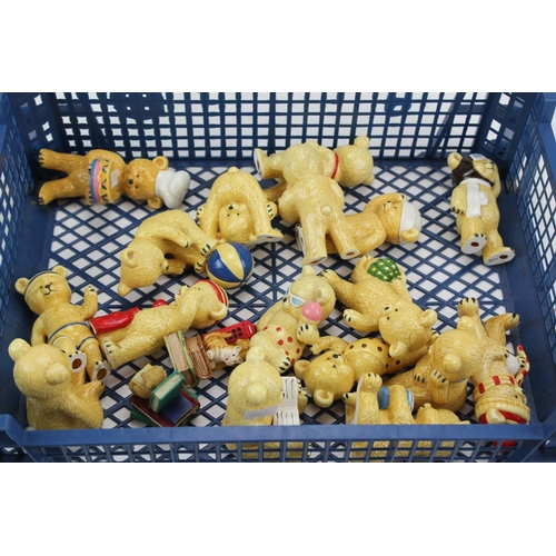 564 - A Collection of China Teddy Bears, Pilot, Drummer, Band, Honey and Collectable Bears.