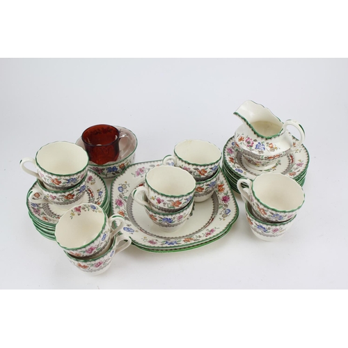 582 - A collection of Copeland Spode, Chinese Rose number 62959, Tea Set including Cups, Saucers, Tea plat... 