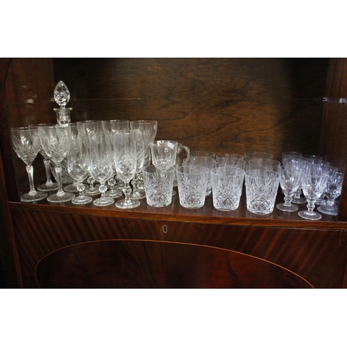 353 - A Quantity of Cut Glass Whisky, Wines, Decanters and Various Glass.