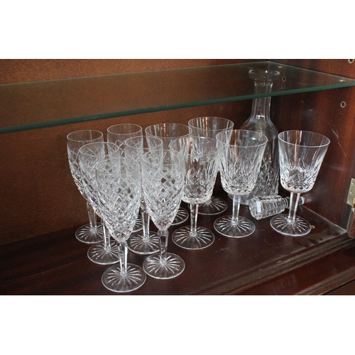 348 - A Cut Glass Decanter and Various Cut Glass Wine and Liqueurs.