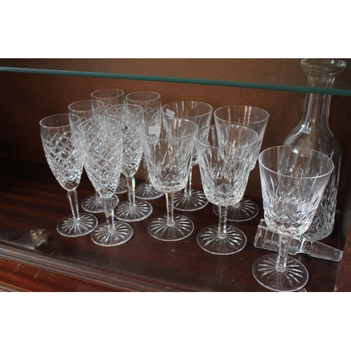 348 - A Cut Glass Decanter and Various Cut Glass Wine and Liqueurs.