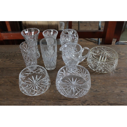 346 - A Collection of Cut Glass Fruit Bowls, Vases, Water Jug, etc.