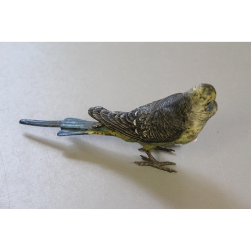 675 - An Interesting German design Bronze Study of an Budgerigar.