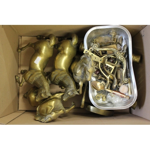 694 - A quantity of Brass Horses, Gun Carriages, etc.