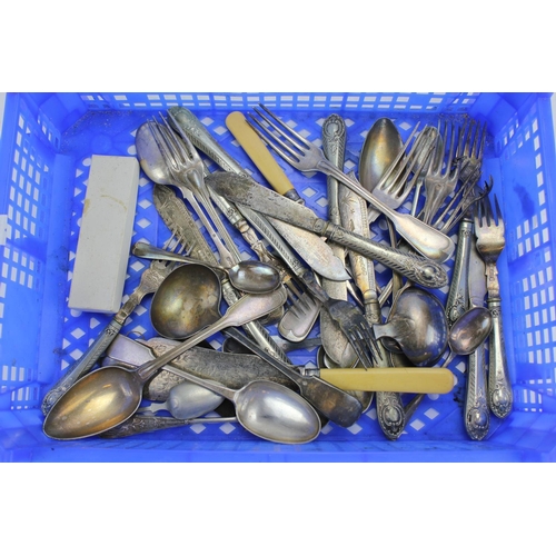 94 - A collection of Plated Cutlery to include Knives, Forks, Spoons, etc.