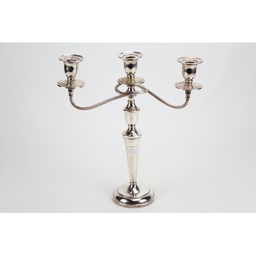 84 - A Lovely Silver Plated Three Branch Candelabra.